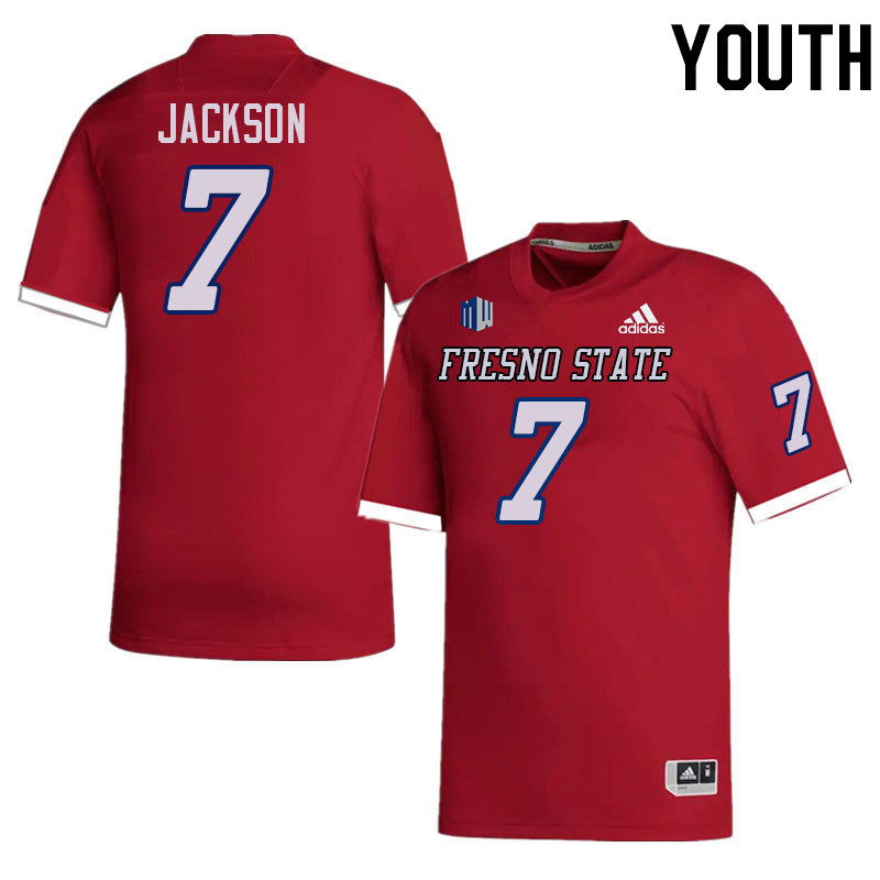 Youth #7 Phoenix Jackson Fresno State Bulldogs College Football Jerseys Stitched-Red
